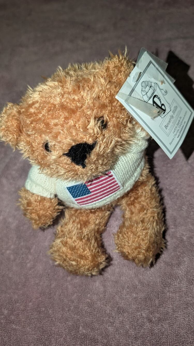 Beverly Hills Teddy Bear Co Brown Plush Bear American Flag Sweater PA-7940(HK)